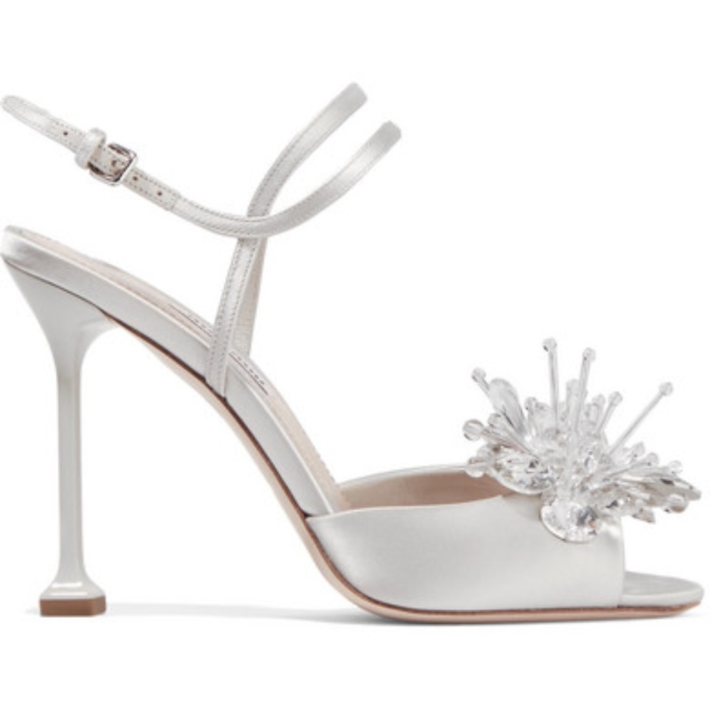 New Crystal-embellished satin sandals